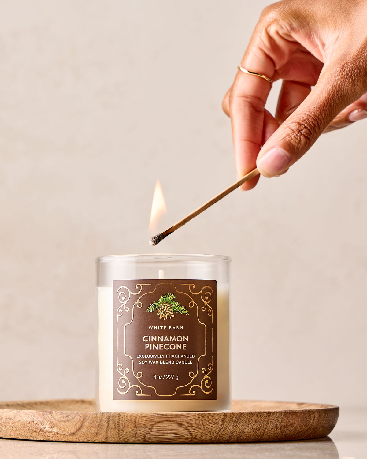 Bath & Body Works Cinnamon Pinecone Single Wick Candle 8 oz / 227 g — image 5
