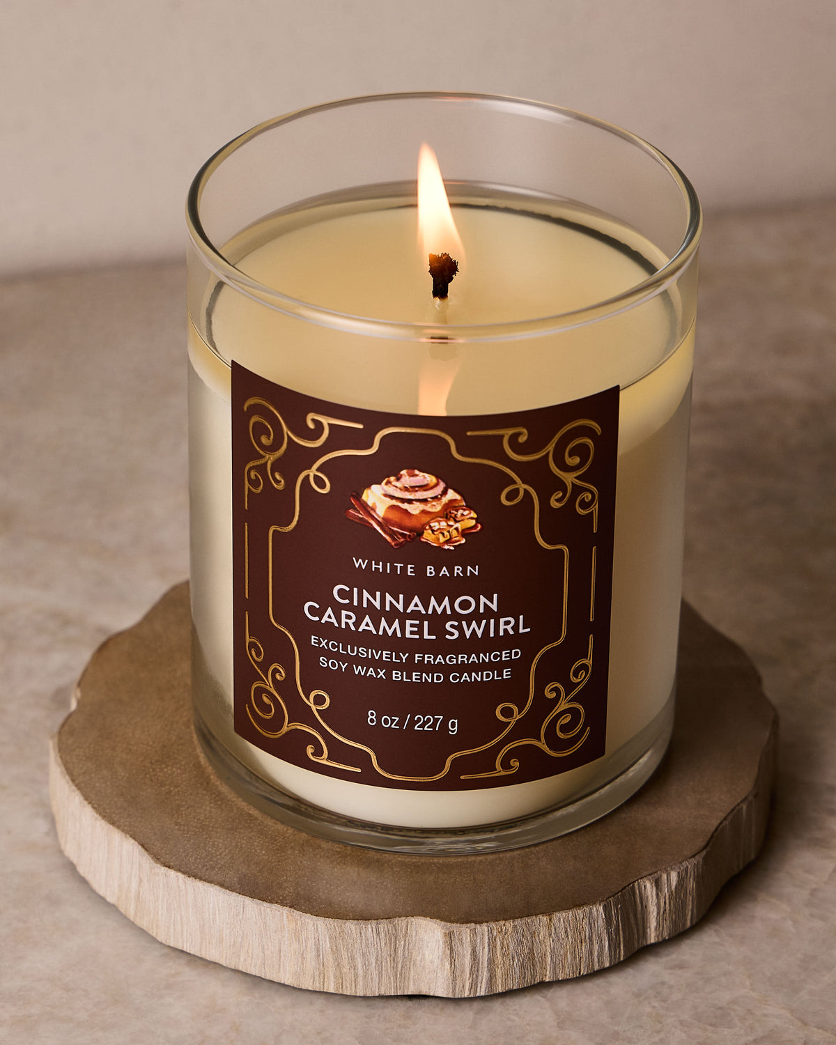 Bath & Body Works Cinnamon Caramel Swirl Single Wick Candle 8 oz / 227 g — image 4