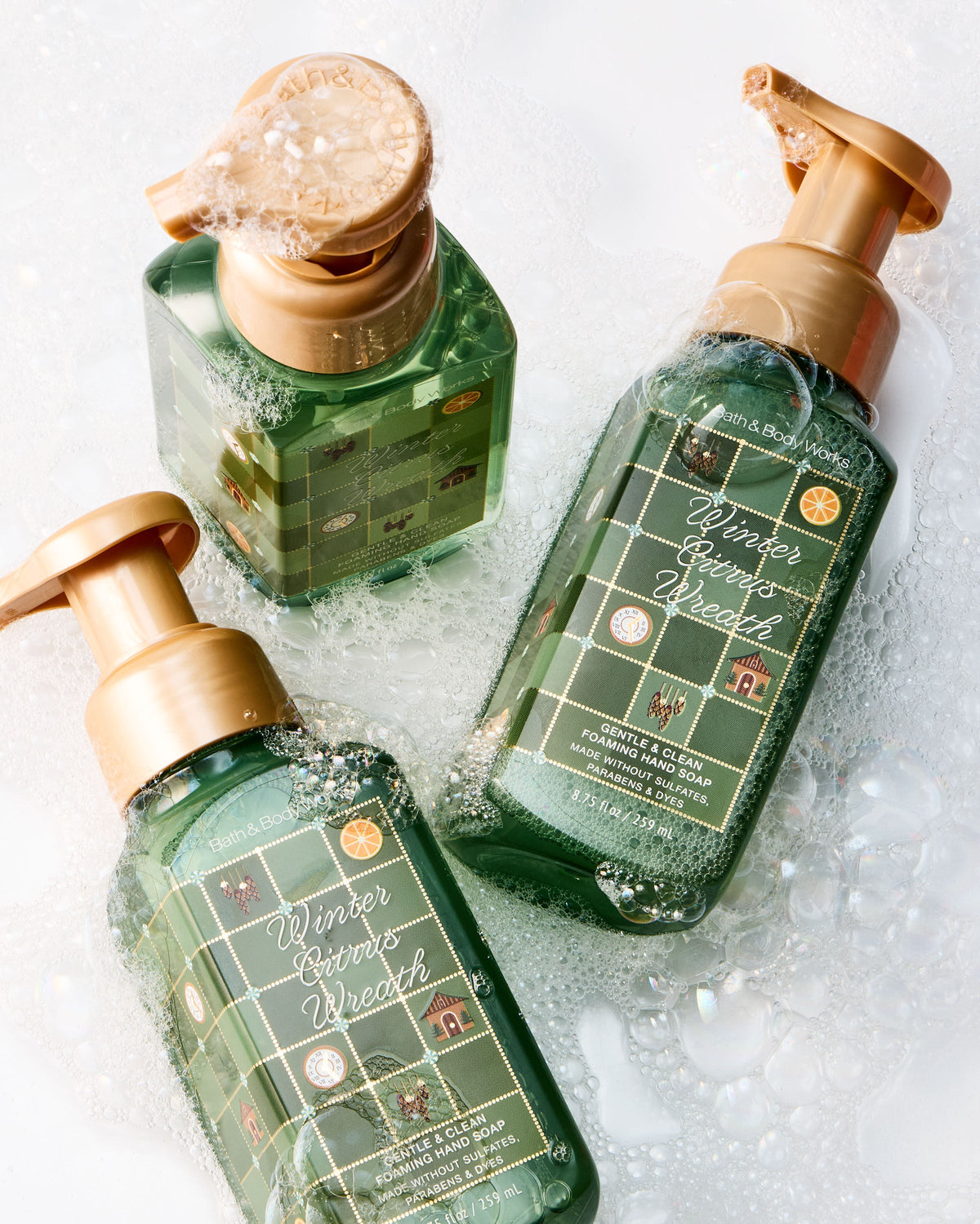 Winter Citrus Wreath Gentle & Clean Foaming Hand Soap, 8.75 fl oz / 259 ml, official product view 4