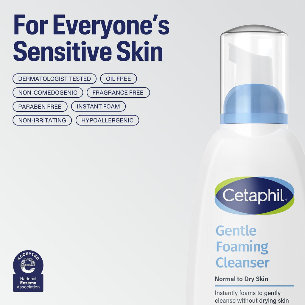 Cetaphil Gentle Foaming Cleanser Face Wash for Sensitive Skin — official product image 3
