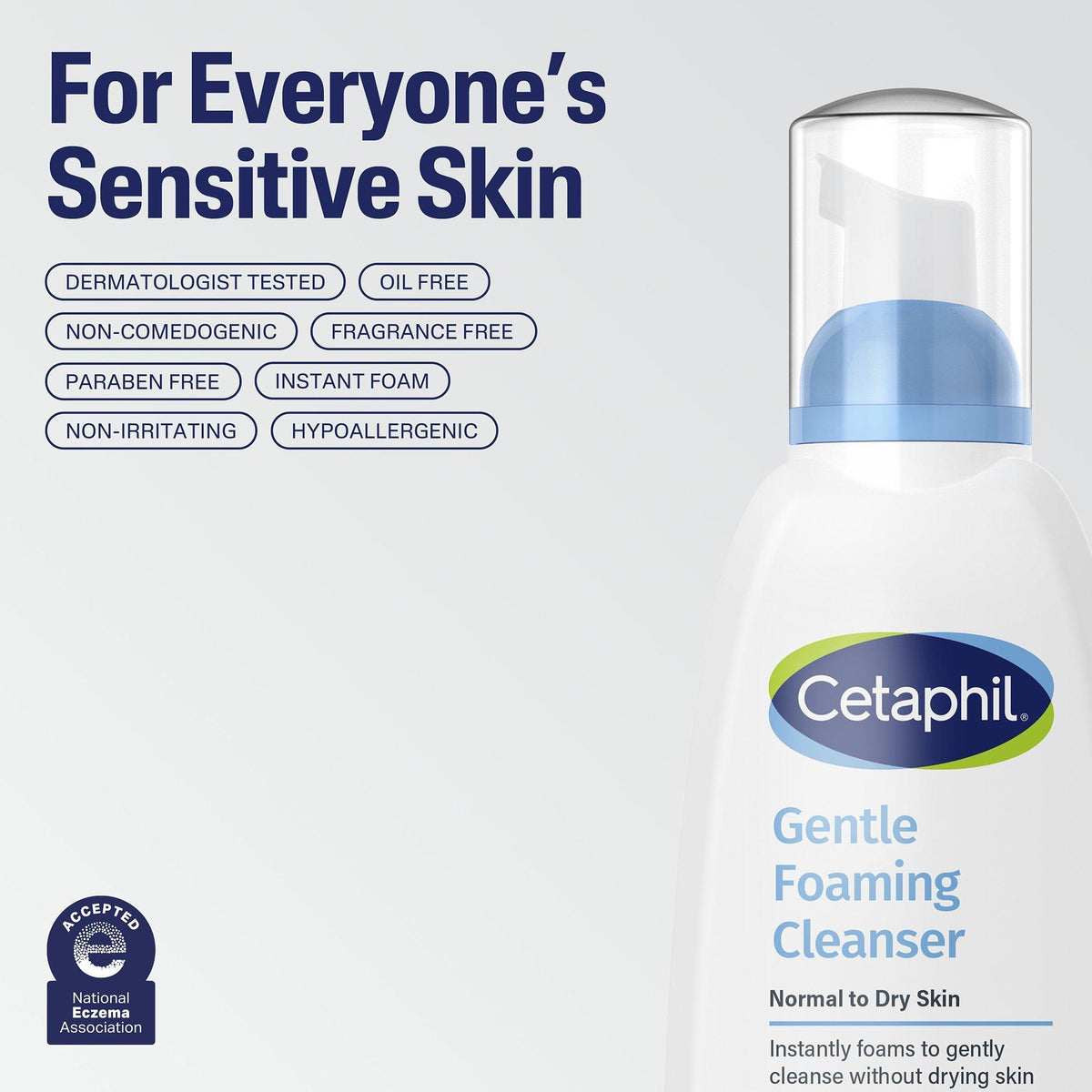 Cetaphil Gentle Foaming Cleanser Face Wash for Sensitive Skin — official product image 3