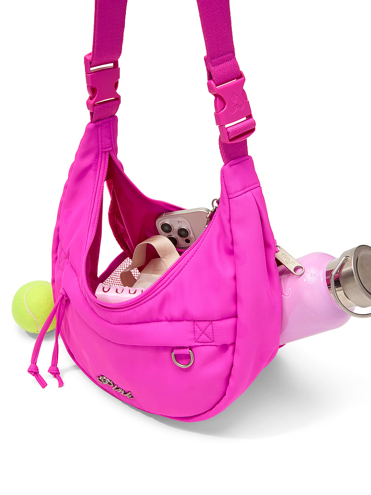PINK Convertible Nylon Sling Bag — Pink Fire Jacquard — alternate view